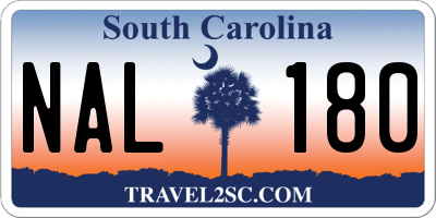 SC license plate NAL180