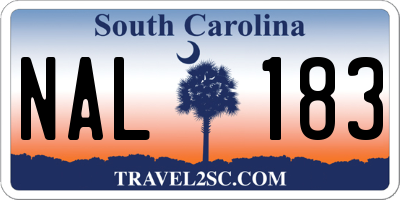 SC license plate NAL183
