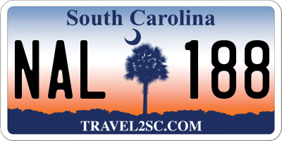 SC license plate NAL188