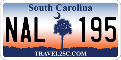 SC license plate NAL195
