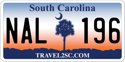 SC license plate NAL196