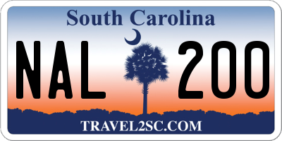 SC license plate NAL200