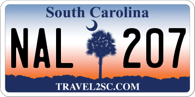 SC license plate NAL207