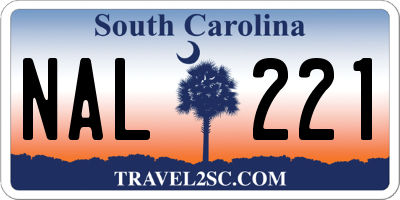 SC license plate NAL221
