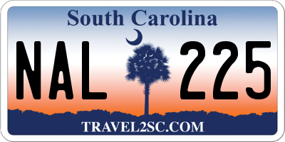 SC license plate NAL225