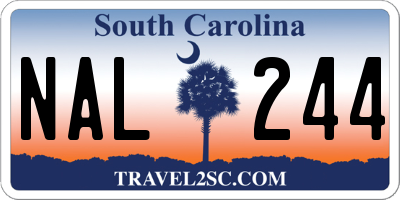 SC license plate NAL244