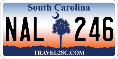 SC license plate NAL246