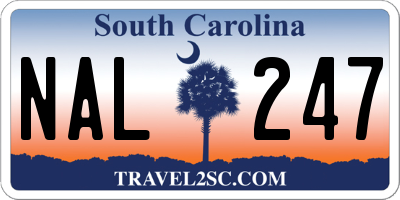 SC license plate NAL247