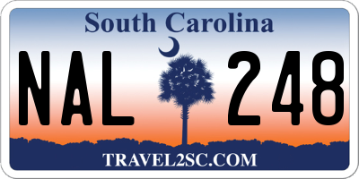 SC license plate NAL248