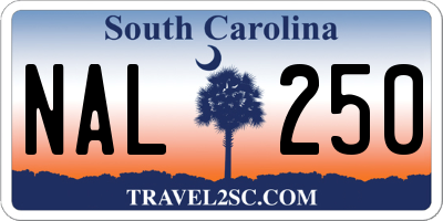 SC license plate NAL250