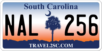 SC license plate NAL256