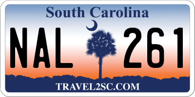 SC license plate NAL261
