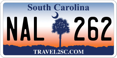 SC license plate NAL262
