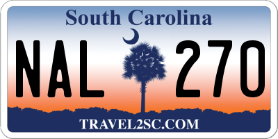 SC license plate NAL270