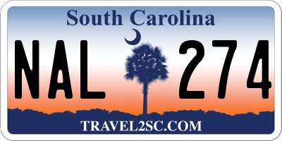 SC license plate NAL274