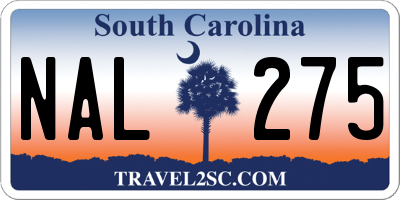 SC license plate NAL275