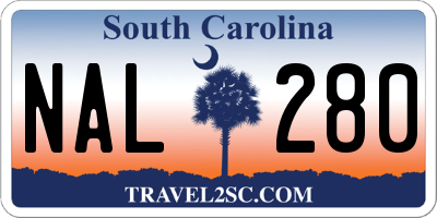SC license plate NAL280