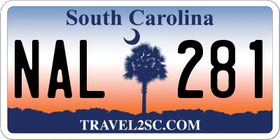 SC license plate NAL281