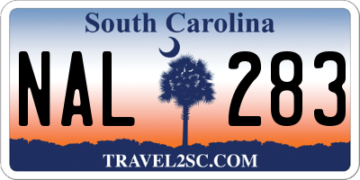 SC license plate NAL283