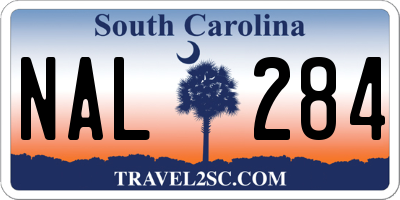 SC license plate NAL284