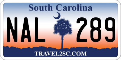 SC license plate NAL289
