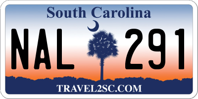 SC license plate NAL291