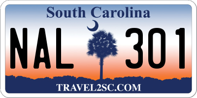 SC license plate NAL301