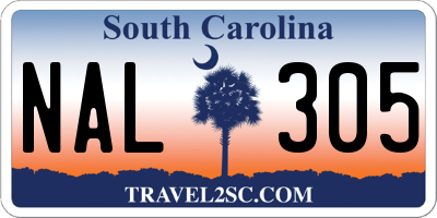 SC license plate NAL305