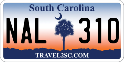 SC license plate NAL310