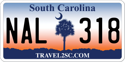 SC license plate NAL318