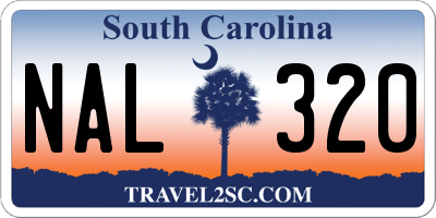 SC license plate NAL320