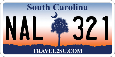 SC license plate NAL321