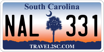 SC license plate NAL331
