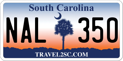 SC license plate NAL350