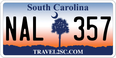 SC license plate NAL357
