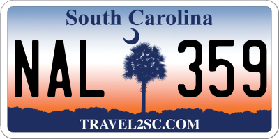 SC license plate NAL359