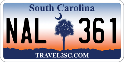 SC license plate NAL361