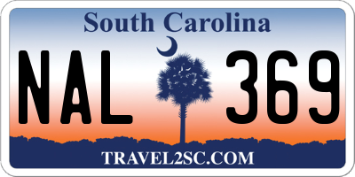 SC license plate NAL369