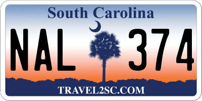 SC license plate NAL374