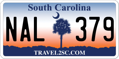 SC license plate NAL379
