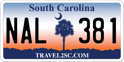 SC license plate NAL381