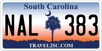 SC license plate NAL383