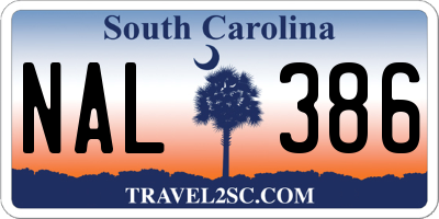 SC license plate NAL386