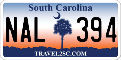 SC license plate NAL394