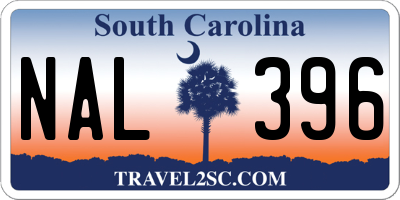SC license plate NAL396