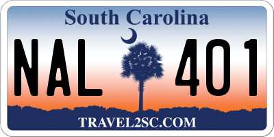 SC license plate NAL401