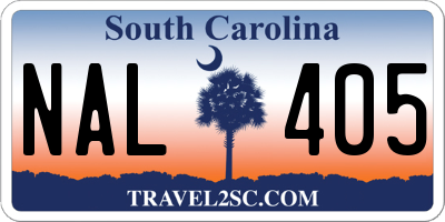 SC license plate NAL405