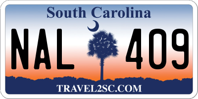 SC license plate NAL409