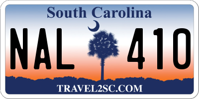 SC license plate NAL410