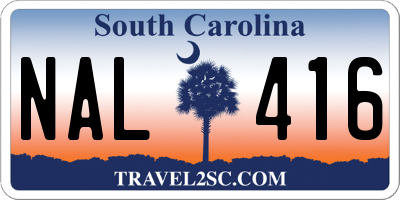 SC license plate NAL416